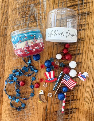 4th of July Patriotic Playdough To-Go Jar