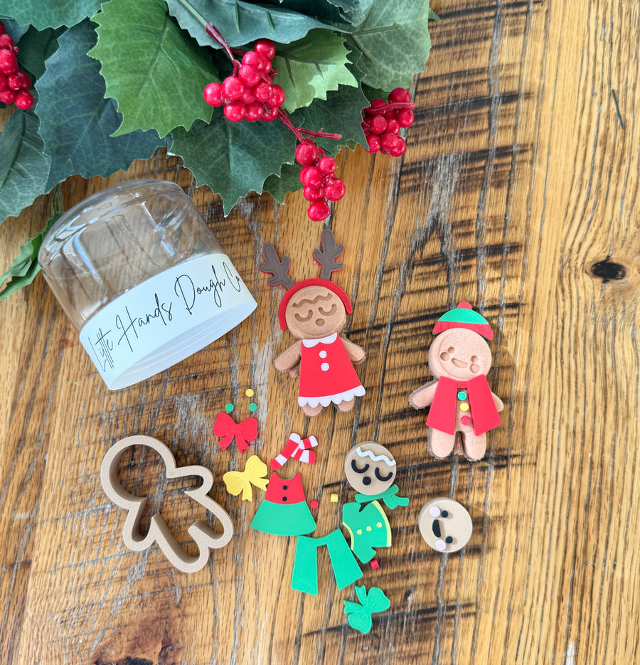 Build A Gingerbread Person Playdough To-Go Jar